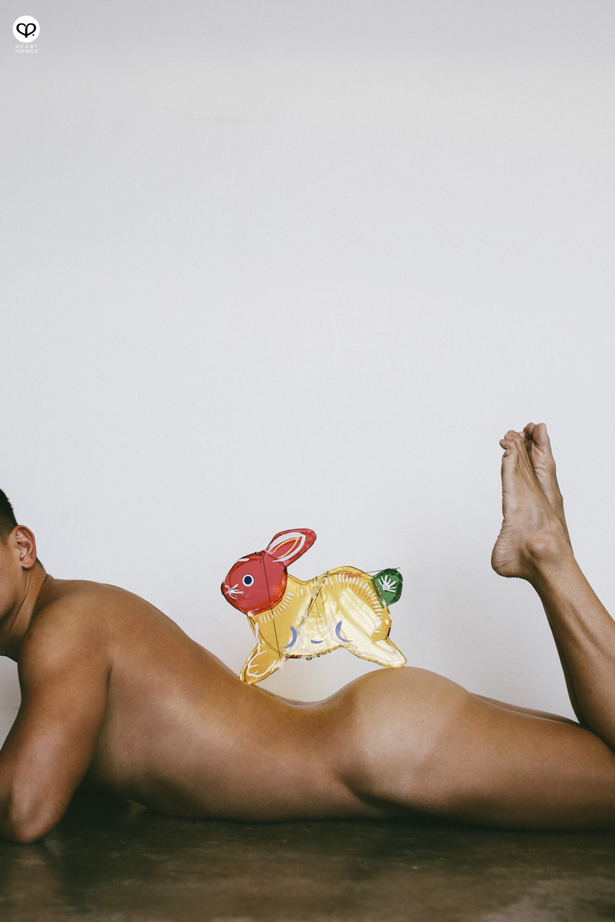 artistic nude asian hunk model guy