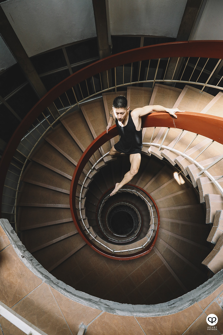 somethingaboutpatrick asianboy asianguy portrait dance spiral staircase