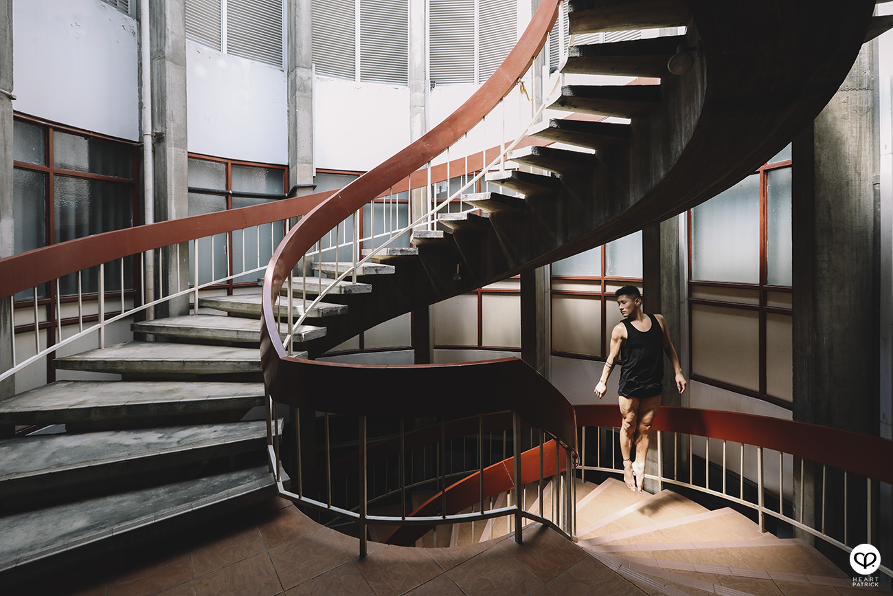 somethingaboutpatrick asianboy asianguy portrait dance spiral staircase