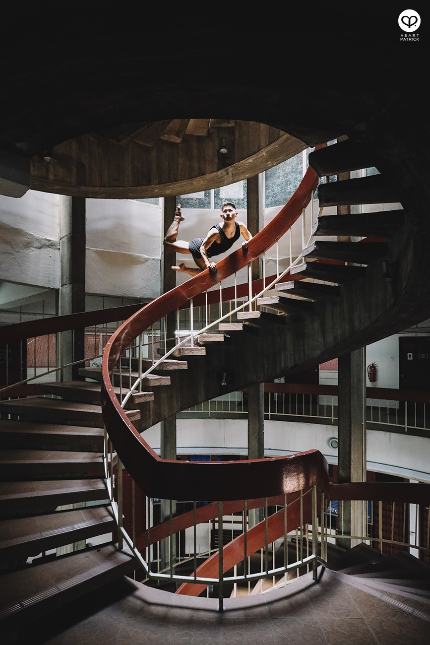 somethingaboutpatrick asianboy asianguy portrait dance spiral staircase