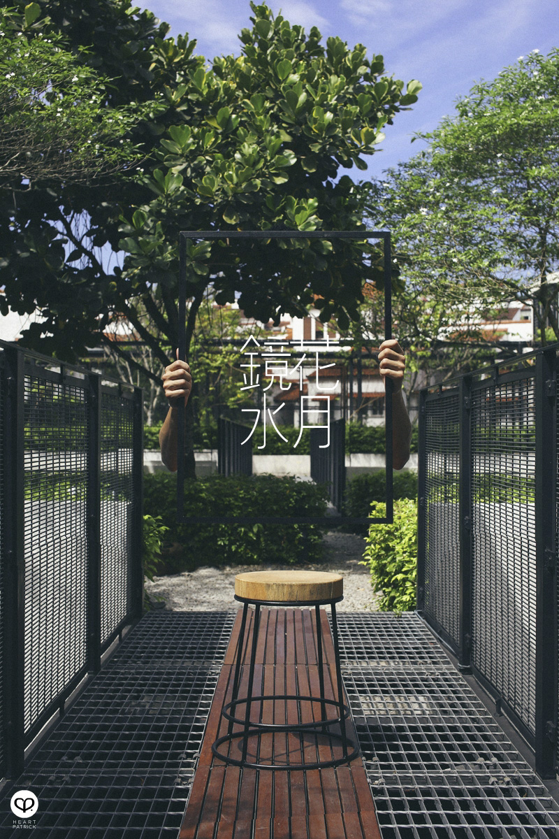 asian male creative portrait with mirror and trunks